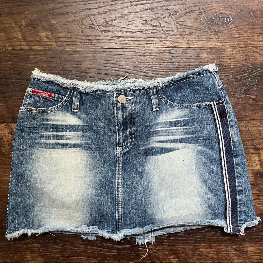 Y2K Jalate vintage whisker raw hem waist mini skirt skort size 7/8 29” boho
